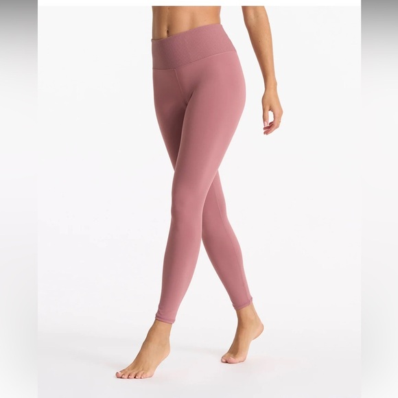 Vuori Women's Small Rib Studio Legging Dark Pink NWT 7/8 Length High Rise - Picture 2 of 9